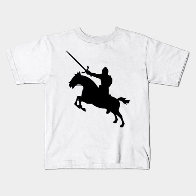 Horse Knight Silhouette Kids T-Shirt by AustralianMate